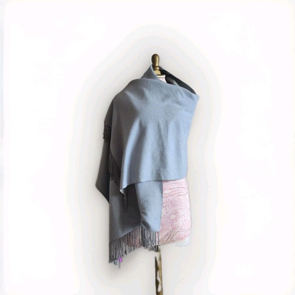 Reverse 100% mink Cashmere Cape Scarve Wrap High Quality Fashion Women 2 sides.